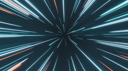 3d render of abstract background with neon lights in the form of tunnelの素材