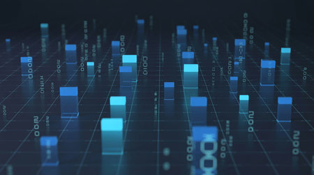 3d rendering of abstract digital binary code background. Technology concept.の素材