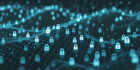 Cyber security, data protection, information safety and encryption. 3D renderingの素材