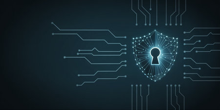 Cyber security concept. Protect mechanism, system privacy. Vector illustrationの素材