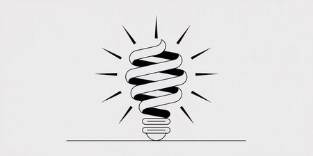 Energy saving lightbulb icon on white background. Vector illustration.の素材