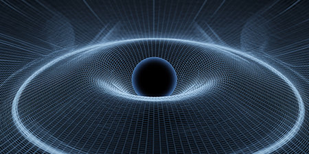 3d rendering of abstract technology digital hi tech background with blue sphereの素材