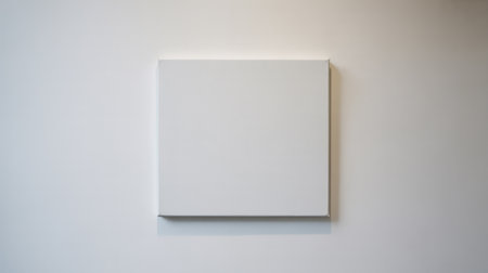 Blank white picture frame on the wall. 3d rendering.の素材