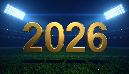 a soccer field illuminated by spotlights. 3D Renderingの素材