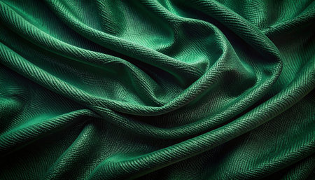 Texture, background, pattern. The fabric is dark green. This is a natural fabric, not made of artificial silk or synthetic fibers.の素材
