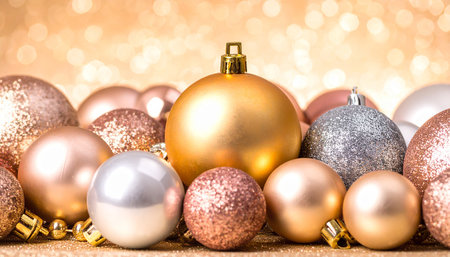 Christmas decoration on bokeh background. New Year and Christmas.の素材