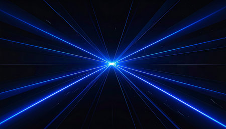 abstract background with blue light rays and space for text or imageの素材