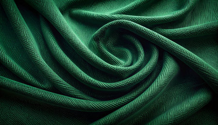 Texture, background, pattern. The fabric is dark green, emerald green.の素材