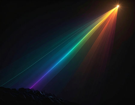 abstract spectrum background with some smooth lines in it and some raysの素材