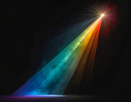 abstract colorful background with rays of light and space for your textの素材