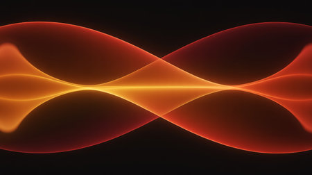 abstract red waves on black background - computer-generated image.の素材