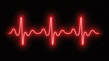 Electrocardiogram on a black background. The concept of cardiology.の素材