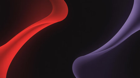 abstract background with wavy lines in purple and black colors.の素材