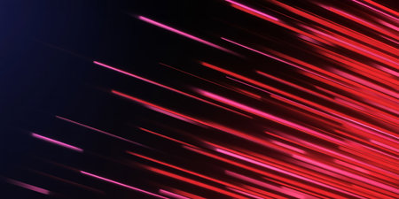 Futuristic Laser beams on a dark background. Computer generated 3D photo rendering.の素材