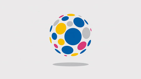 3d illustration of a colorful ball isolated on a white background.の素材