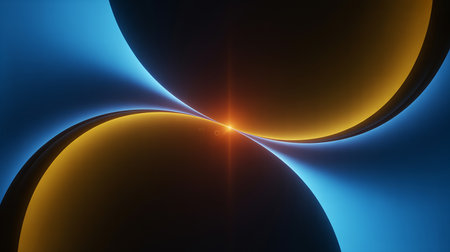 abstract background with blue and yellow rays and space for your textの素材