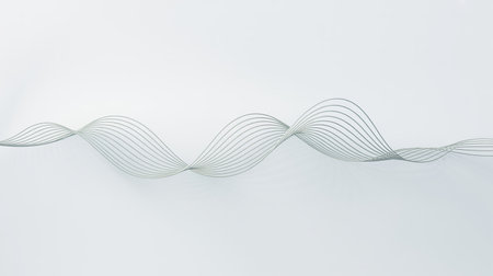 Abstract wave on a white background. 3d rendering, 3d illustration.の素材