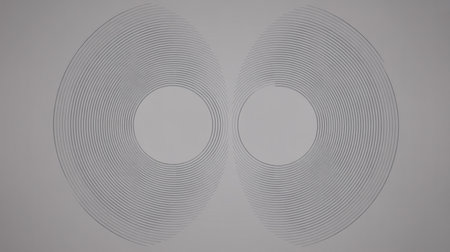 3d rendering of rings in the form of circles on a gray backgroundの素材