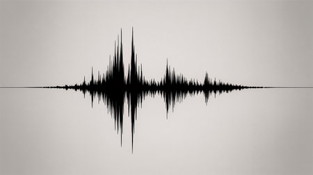 Sound wave. Vector illustration. Black and white. Isolated on white background.の素材