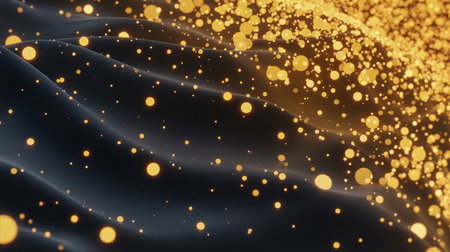 Golden bokeh background. 3d rendering, 3d illustration.の素材