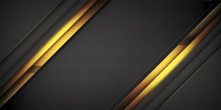 Abstract dark metallic background with golden lines. Graphic design element. Vector illustrationの素材