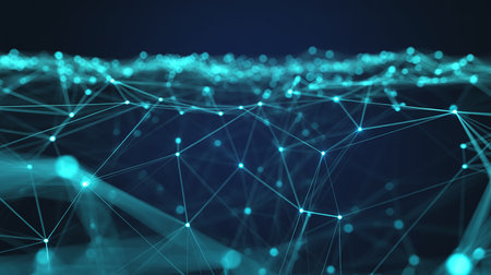 Abstract technology background. Network connection structure. 3D Rendering.の素材