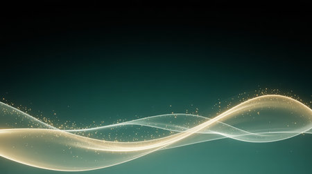 Abstract background with golden lines and sparkles. Vector Illustration.の素材