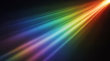 Colorful light rays on dark background. Abstract background for design.の素材