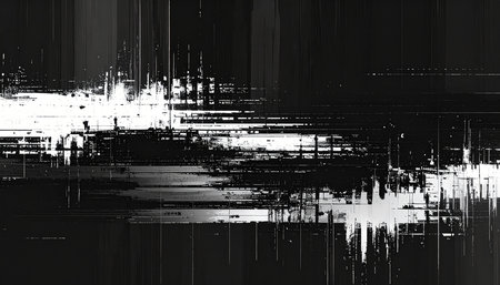 abstract black and white background texture with grunge brushstrokesの素材