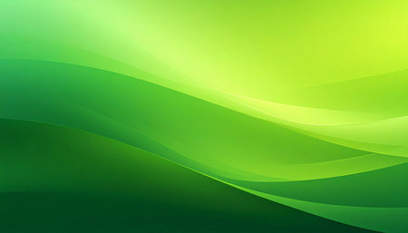 abstract background with smooth lines in green and yellow colors, copy spaceの素材