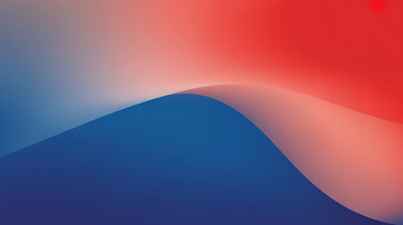 Abstract background with wavy lines in blue and red colors. Vector illustration.の素材