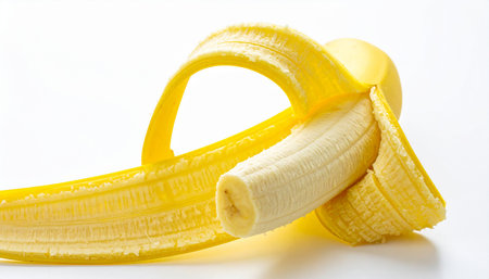 Banana peel isolated on white background. Healthy eating concept. Close up.の素材
