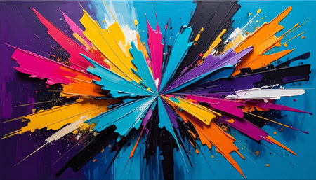 Abstract colorful background with a lot of splashes and blots.の素材