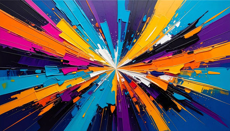 Abstract colorful background with dynamic effect. Vector illustration for your design.の素材