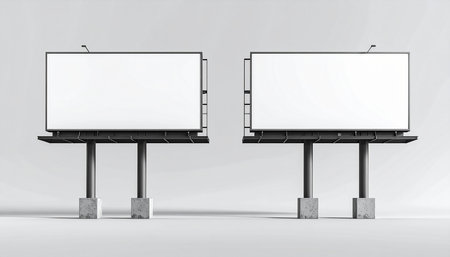 Blank billboard mockup, 3d rendering. Computer digital drawing.の素材