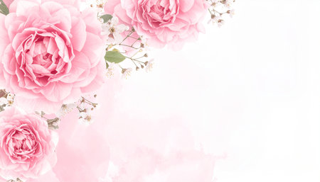 Pink rose flower background with copy space for your text. Vector illustration.の素材