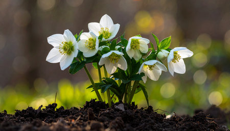 Snowdrop - Latin name - Helleborus nivalisの素材