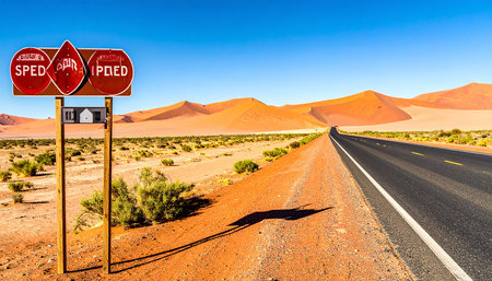 Road in Sossusvlei, Namib Naukluft National Park, Namibiaの素材