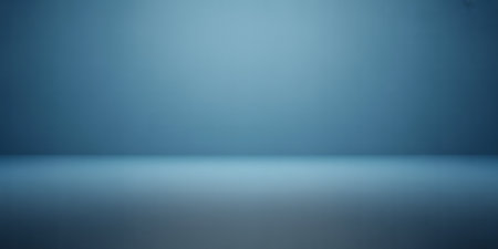 Empty blue studio room with wall and floor. 3d rendering.の素材