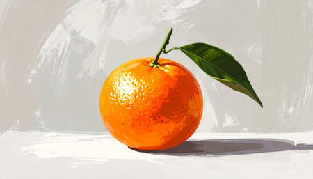 Ripe tangerine on a white background. Illustration.の素材
