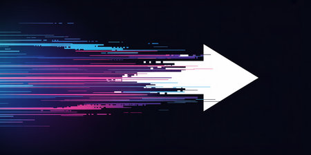 Abstract arrows on a dark background. Vector illustration. Eps 10.の素材