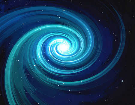 Abstract blue spiral on dark background. Vector illustration. Eps 10.の素材