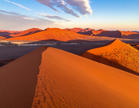 Sand dunes at sunrise in Death Valley National Park, California, USAの素材
