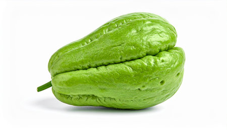 Chayote isolated on a white background, clipping path included.の素材