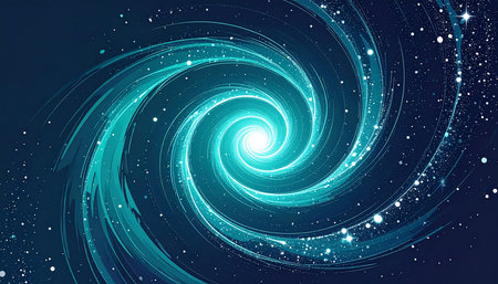 Abstract blue spiral background. 3d rendering, 3d illustration.の素材