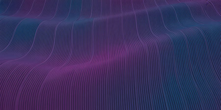Abstract background with wavy lines. 3d rendering, 3d illustration.の素材