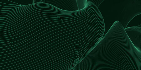 Abstract 3d rendering of wavy surface. Futuristic background for business presentations.の素材