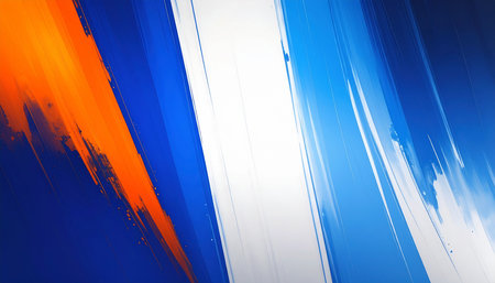 abstract blue and orange background with some smooth lines in it.の素材
