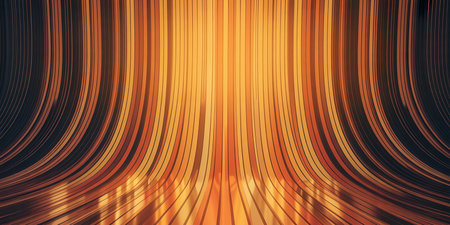 Abstract orange lines background. 3d rendering, 3d illustration.の素材
