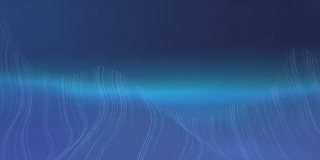 Abstract blue background with lines and waves. Vector illustration for design.の素材